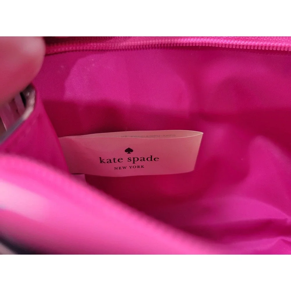 Kate Spade New York Polka Dot Cosmetic‎ Bag Black Pink Clear Pouch Makeup Case